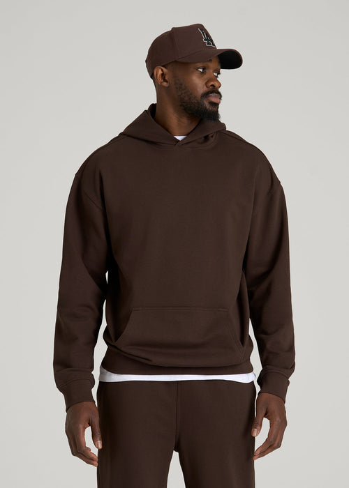 Everyday French Terry Popover Hoodie for Tall Men in Espresso