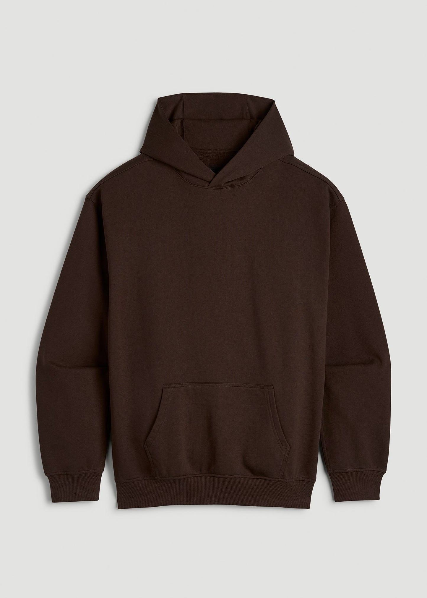 Everyday French Terry Popover Hoodie for Tall Men in Espresso