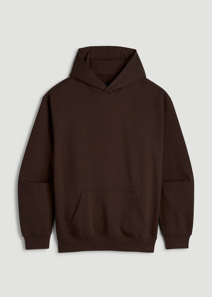 Everyday French Terry Popover Hoodie for Tall Men in Espresso