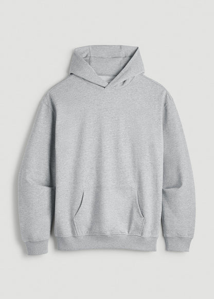 Everyday French Terry Popover Hoodie for Tall Men in Grey Mix