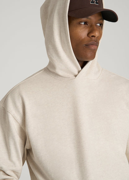 Everyday French Terry Popover Hoodie for Tall Men in Heathered Oatmeal