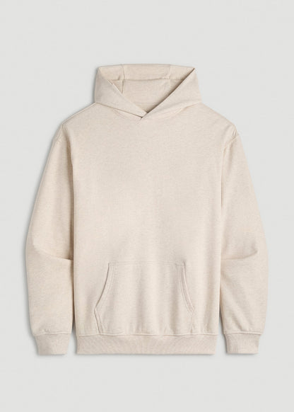 Everyday French Terry Popover Hoodie for Tall Men in Heathered Oatmeal