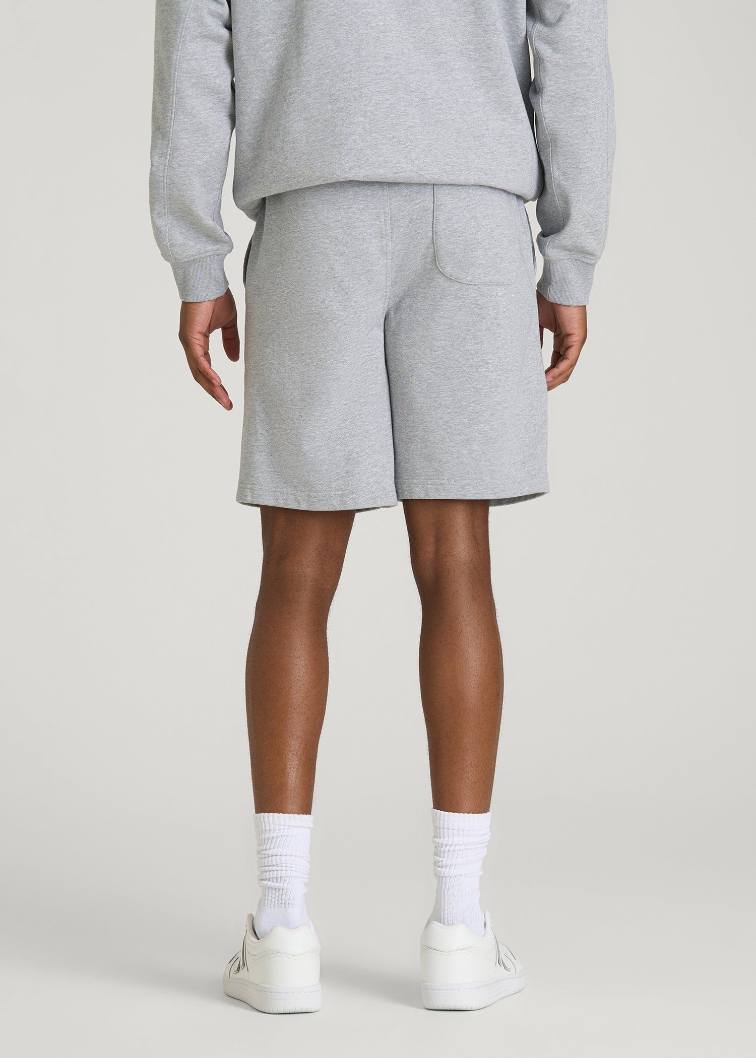 Everyday French Terry Shorts for Tall Men in Grey Mix