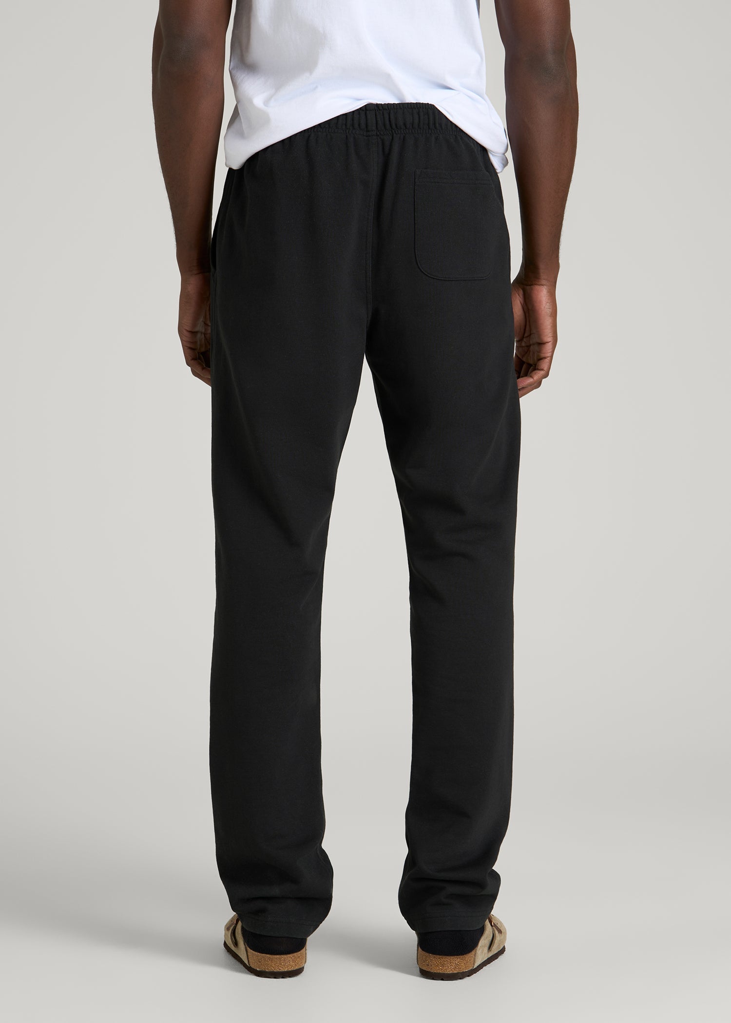 Everyday French Terry Straight Leg Sweatpants for Tall Men in Black