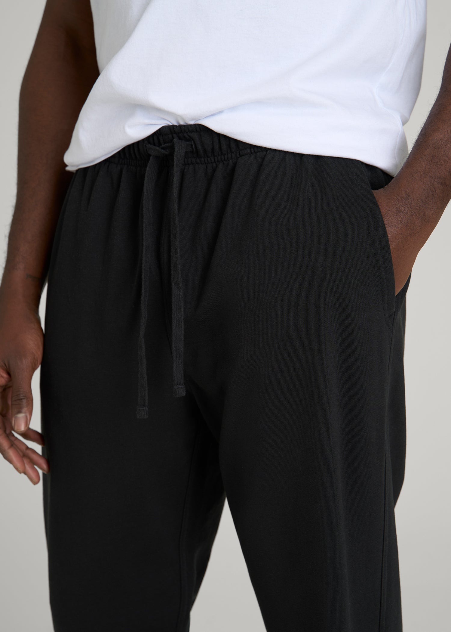 Everyday French Terry Straight Leg Sweatpants for Tall Men in Black