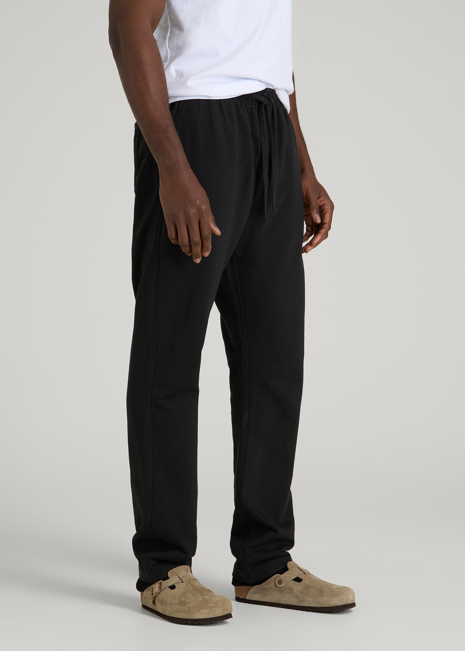 Everyday French Terry Straight Leg Sweatpants for Tall Men in Black
