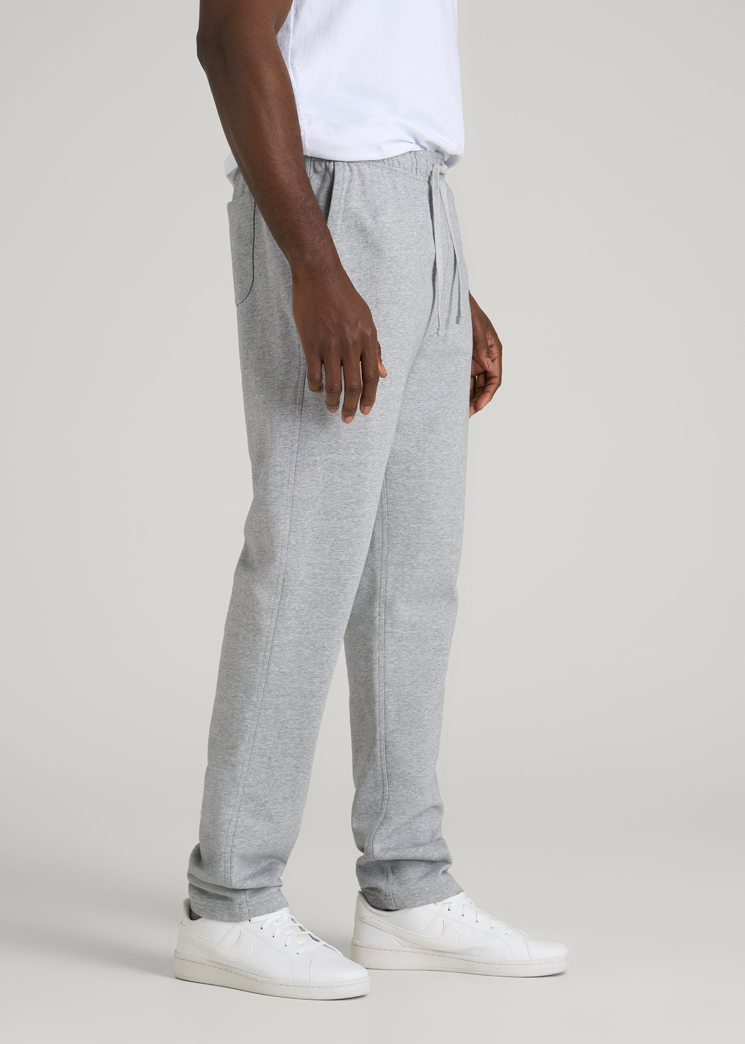 Everyday French Terry Straight Leg Sweatpants for Tall Men in Grey Mix