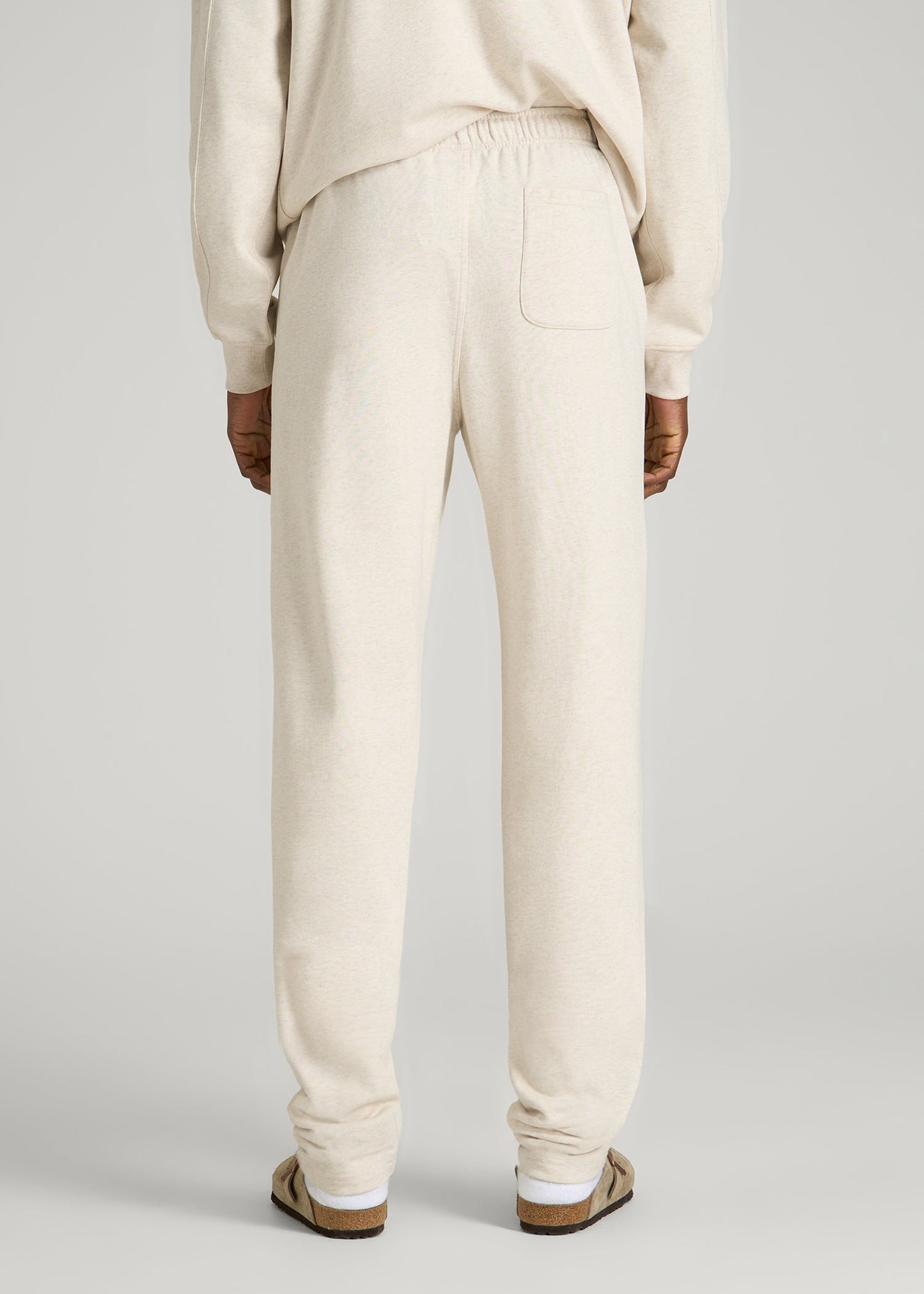Everyday French Terry Straight Leg Sweatpants for Tall Men in Heathered Oatmeal