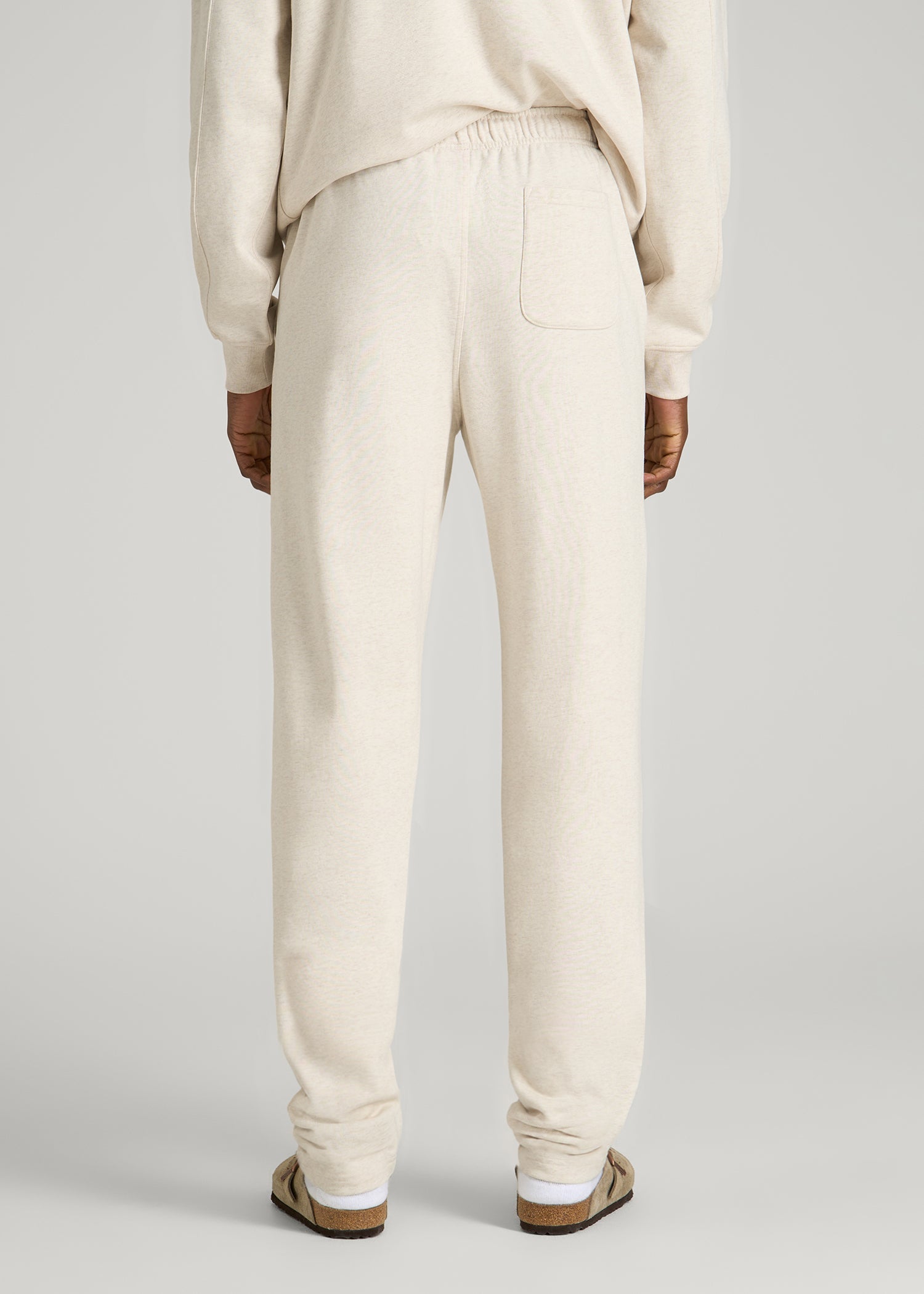 Everyday French Terry Straight Leg Sweatpants for Tall Men in Heathered Oatmeal