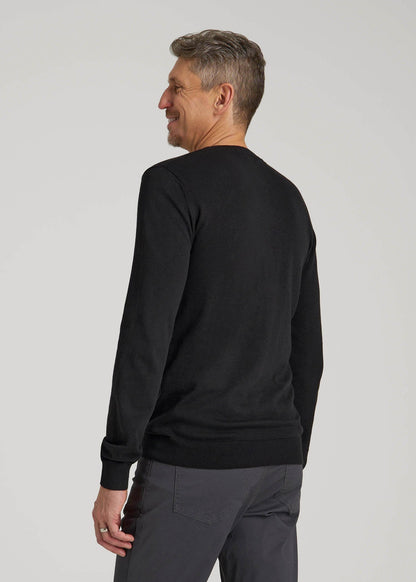 Everyday V-Neck Sweater for Tall Men in Black