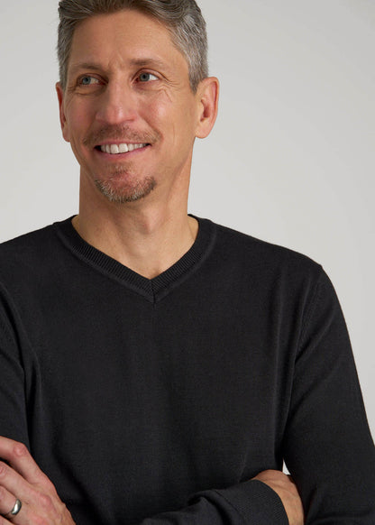Everyday V-Neck Sweater for Tall Men in Black
