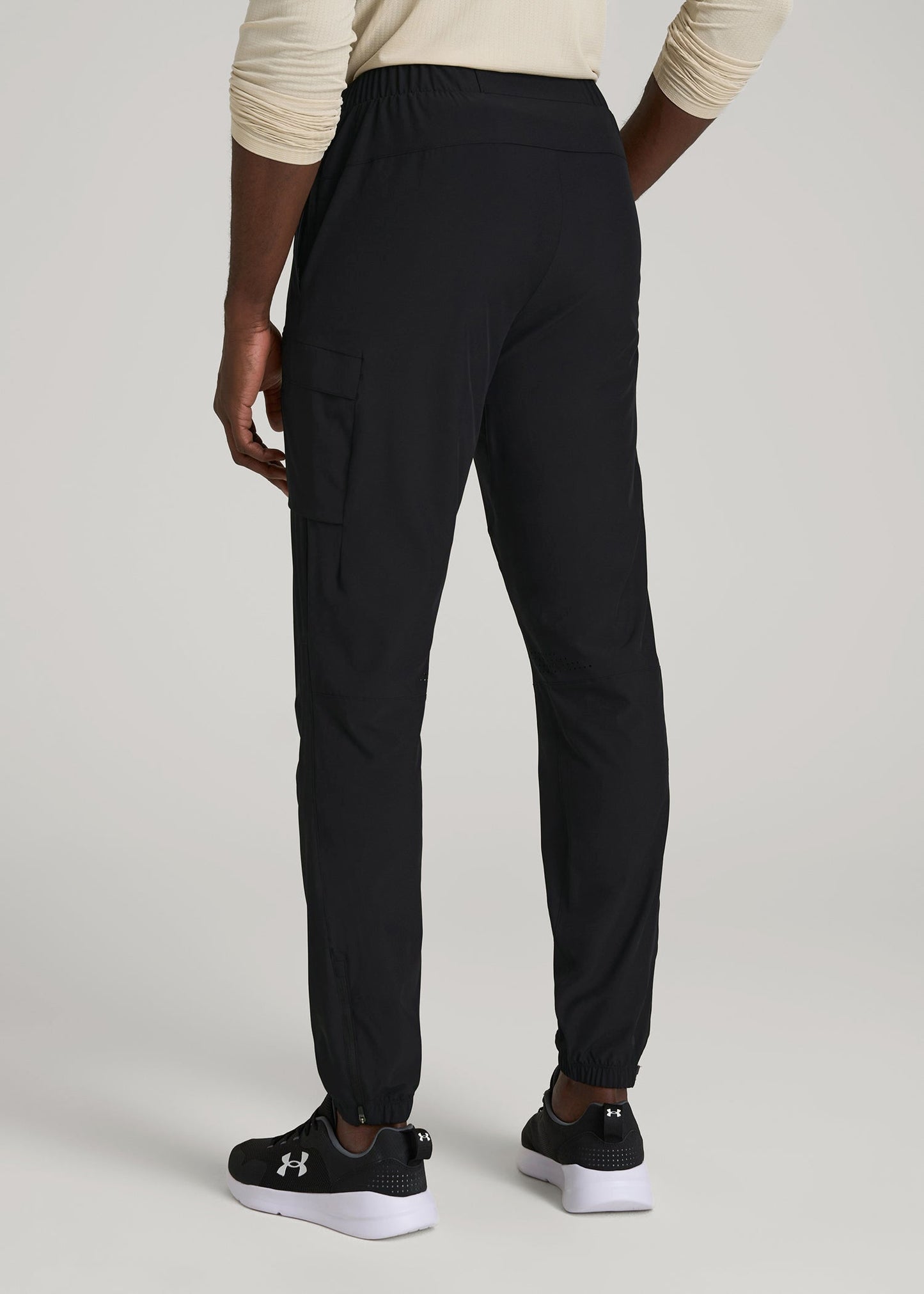Featherweight Cargo Training Jogger for Tall Men in Black