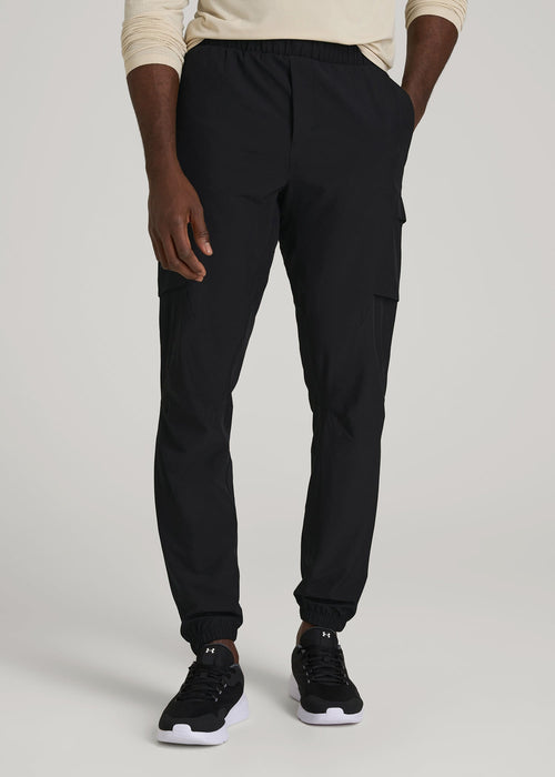Featherweight Cargo Training Jogger for Tall Men in Black