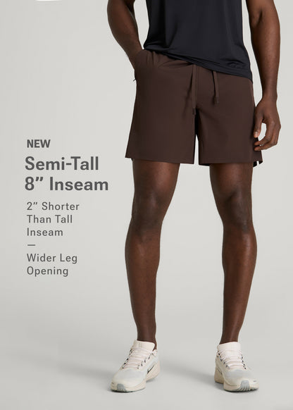 Featherweight Linerless Running Short for Tall Men in Espresso