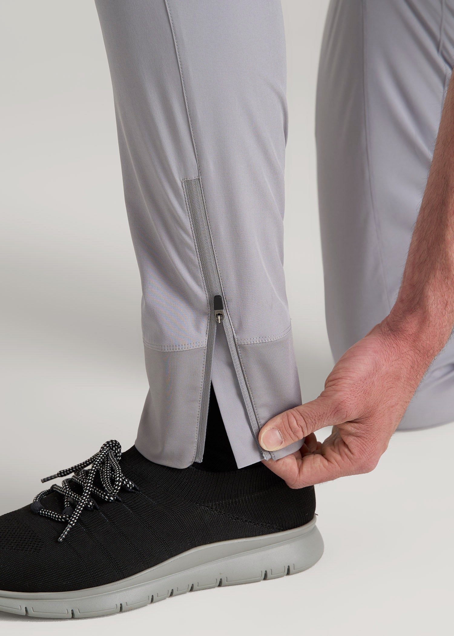 Featherweight Perforated Training Joggers for Tall Men in Light Grey