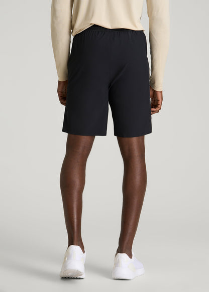 Featherweight Perforated Training Shorts for Tall Men in Black