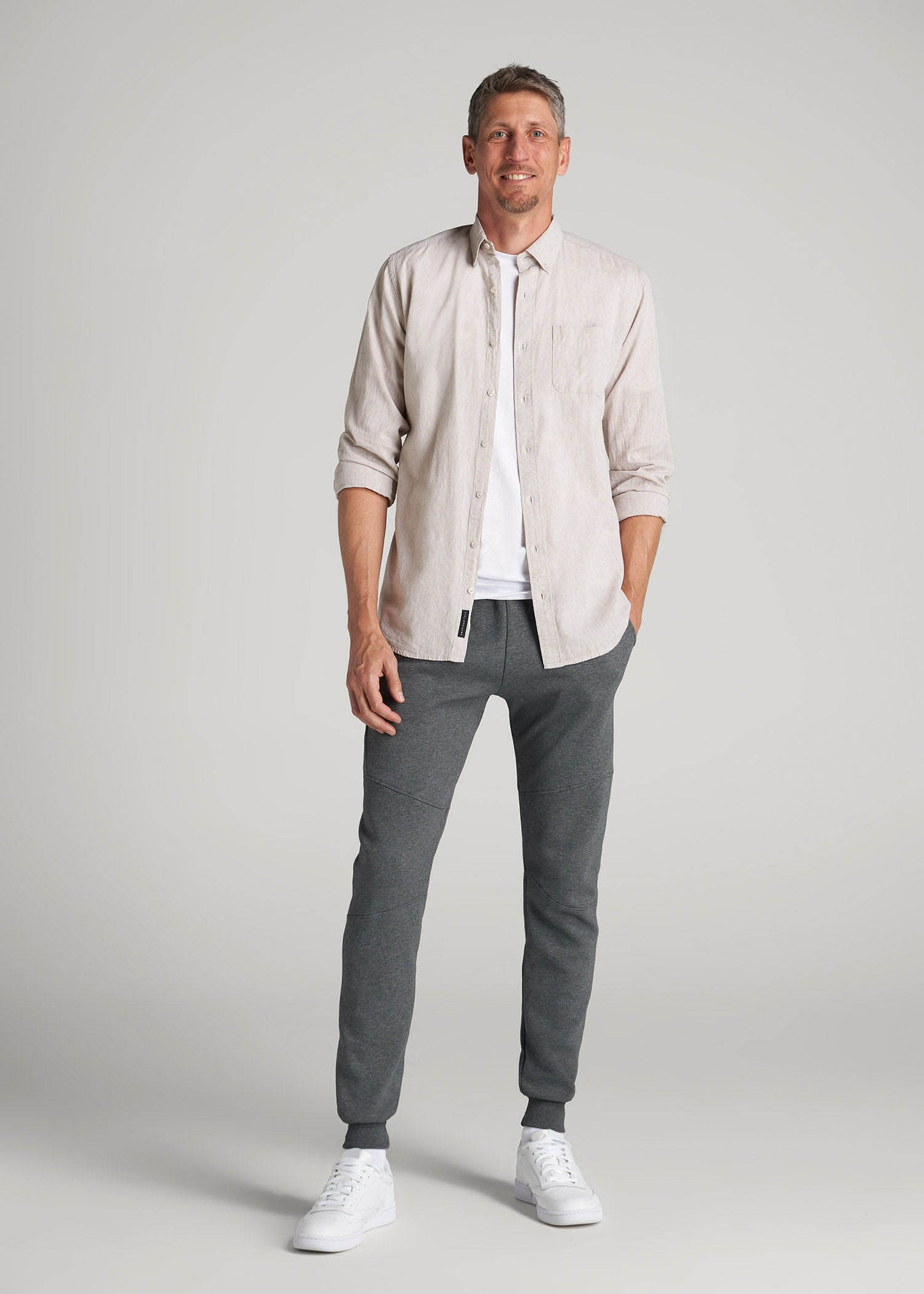 Wearever Fleece Joggers for Tall Men in Charcoal Mix