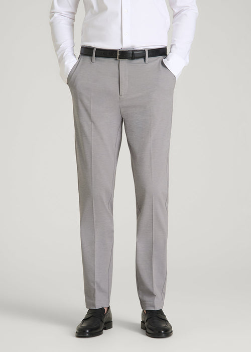 Flex Tech Suit Pants for Tall Men in Ice Grey Nailhead