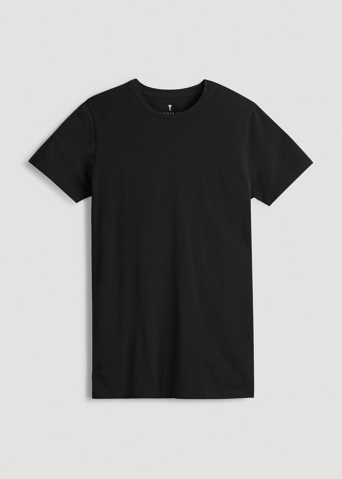 Modern Fit Garment Dyed Cotton T-Shirt for Tall Men in Black
