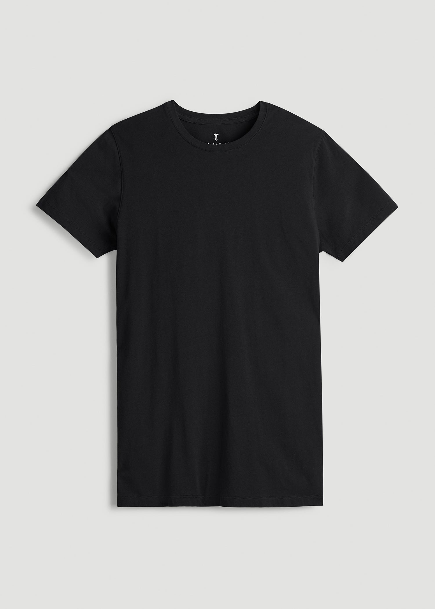 Modern Fit Garment Dyed Cotton T-Shirt for Tall Men in Black