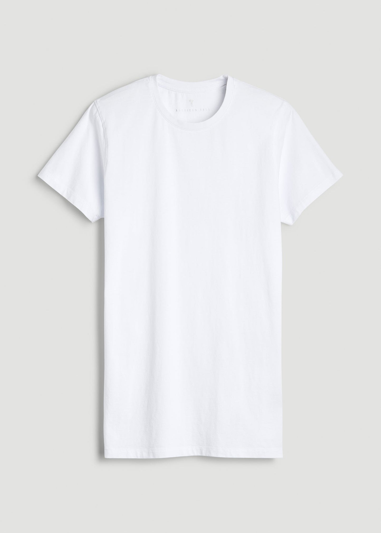 Modern Fit Garment Dyed Cotton T-Shirt for Tall Men in White