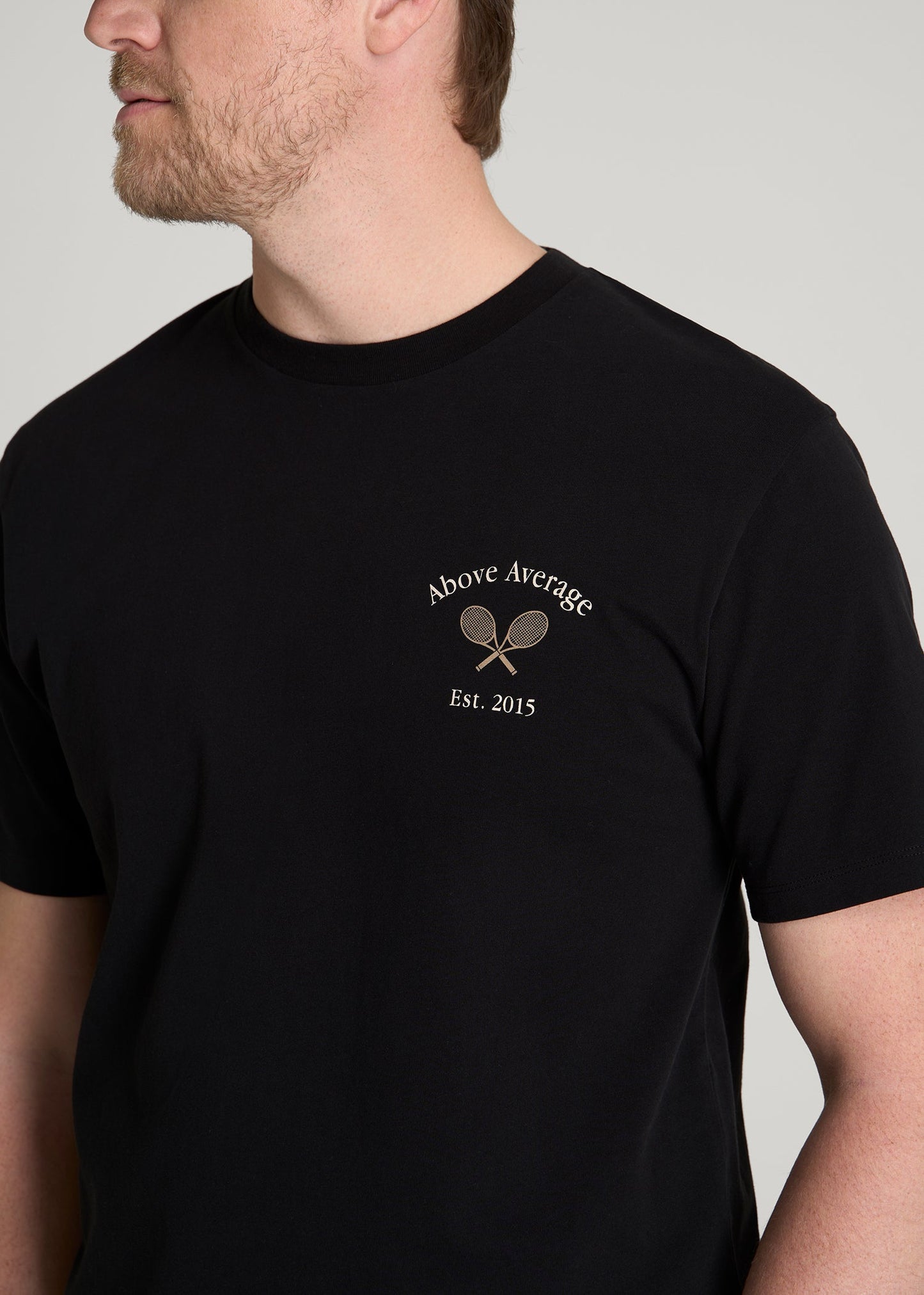 Country Club Graphic Tee for Tall Men in Black