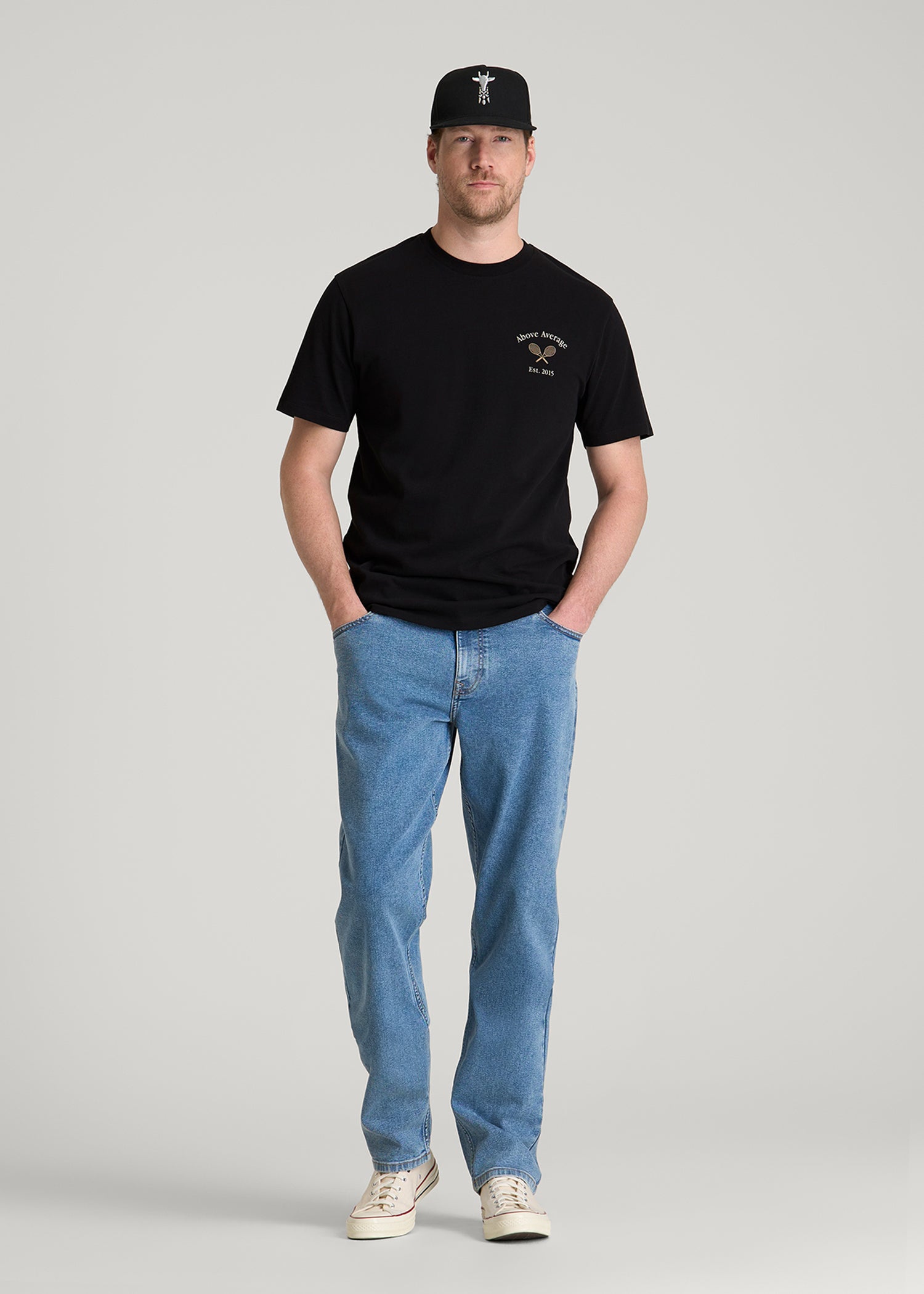 Country Club Graphic Tee for Tall Men in Black