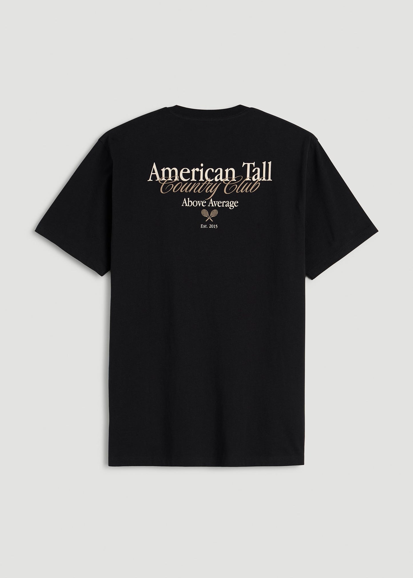 Country Club Graphic Tee for Tall Men in Black