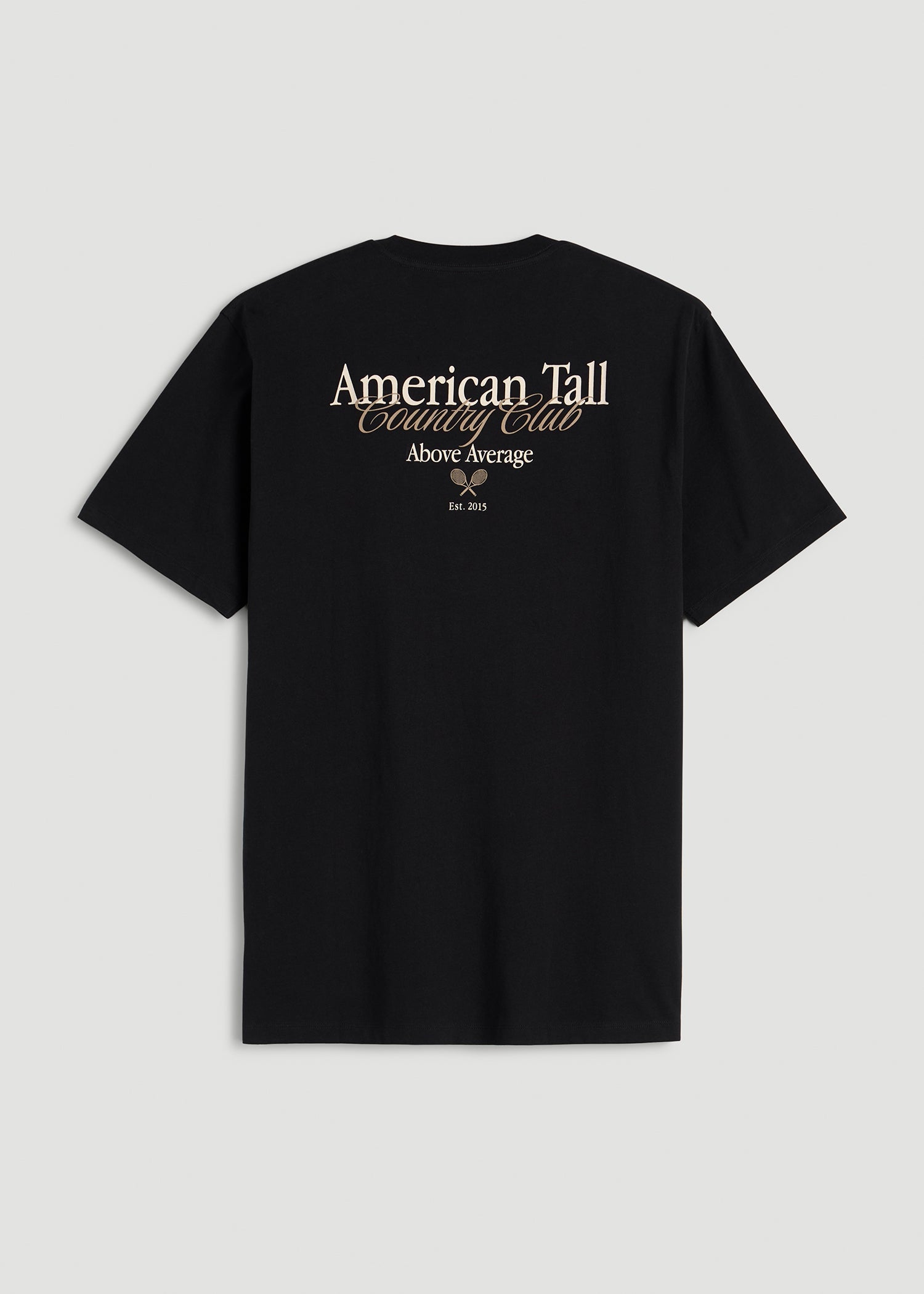 Country Club Graphic Tee for Tall Men in Black