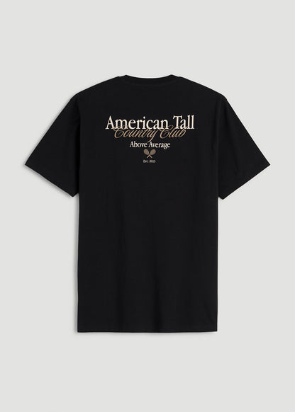 Country Club Graphic Tee for Tall Men in Black