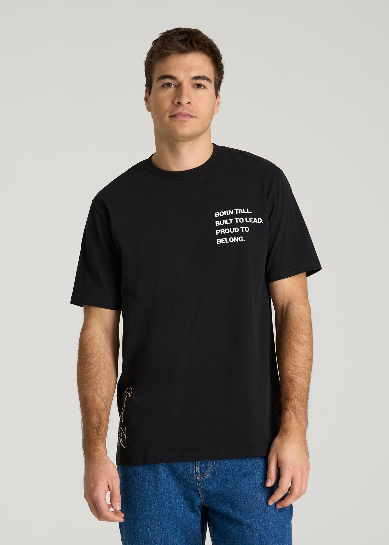 Mission Graphic Tee for Tall Men in Black