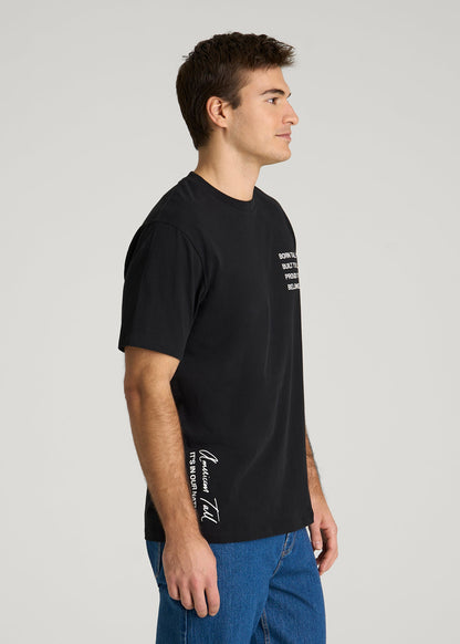 Mission Graphic Tee for Tall Men in Black