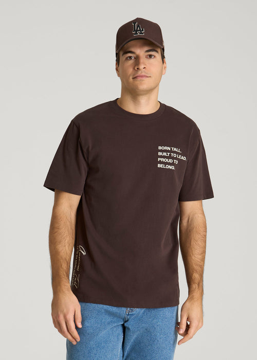 Mission Graphic Tee for Tall Men in Brown