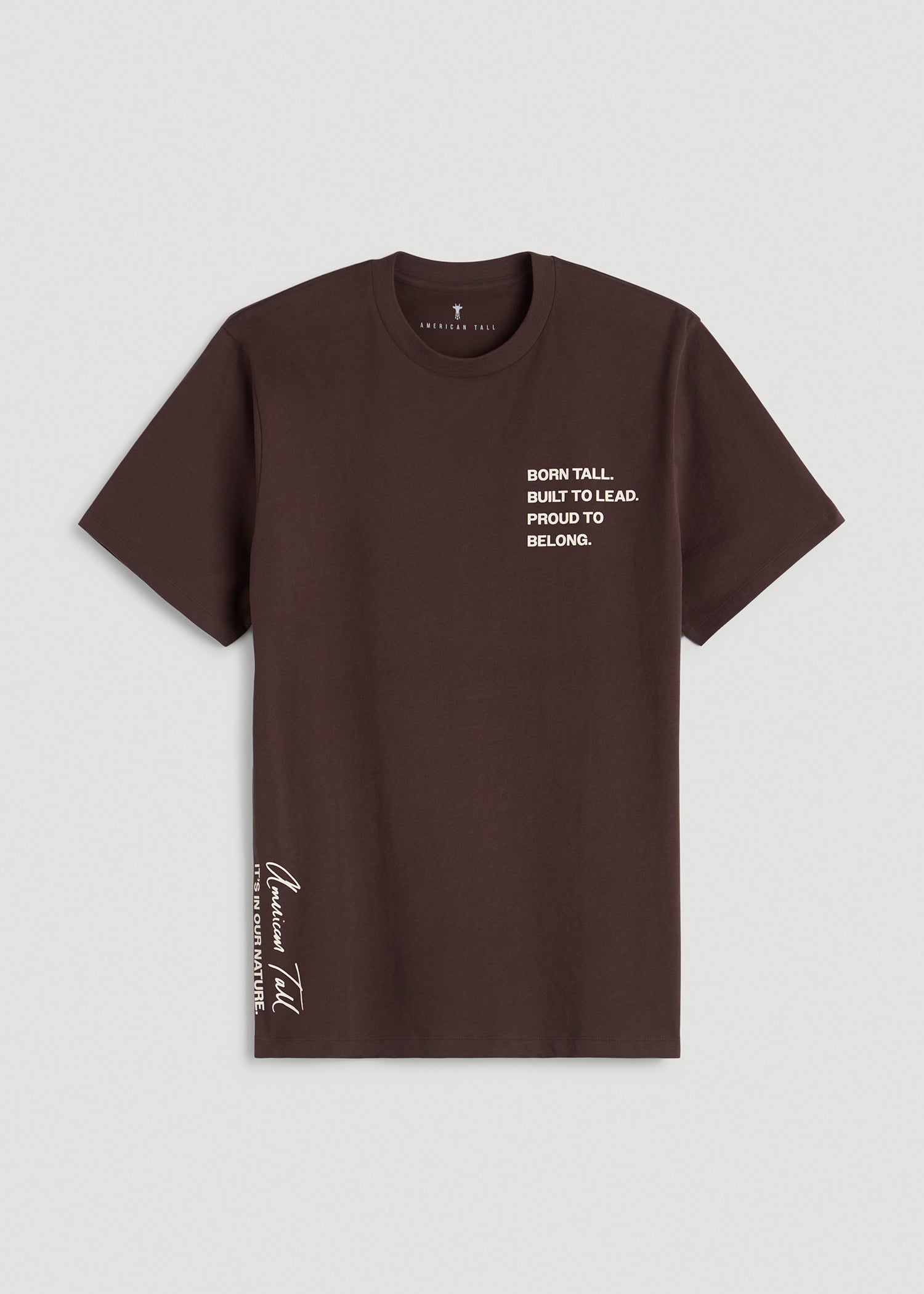 Mission Graphic Tee for Tall Men in Brown