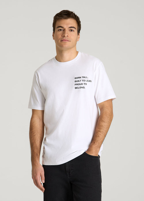 Mission Graphic Tee for Tall Men in White