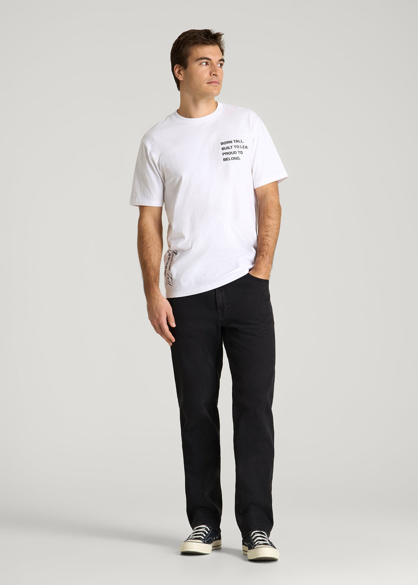 Mission Graphic Tee for Tall Men in White