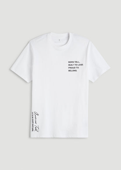 Mission Graphic Tee for Tall Men in White