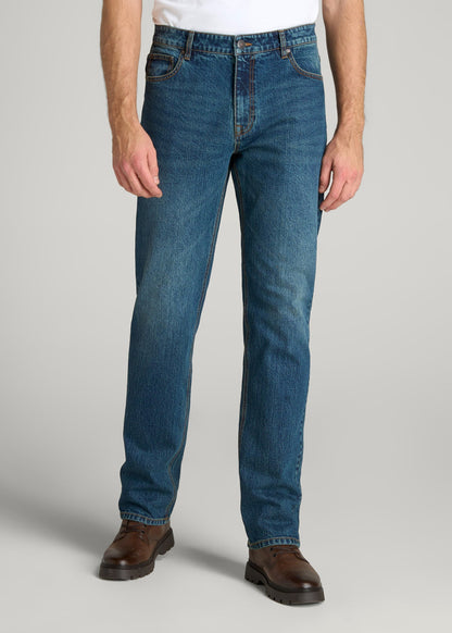 LJ&S STRAIGHT LEG Jeans for Tall Men in Machine Blue