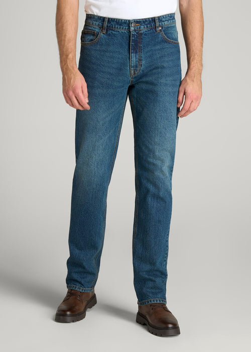 LJ&S STRAIGHT LEG Jeans for Tall Men in Machine Blue