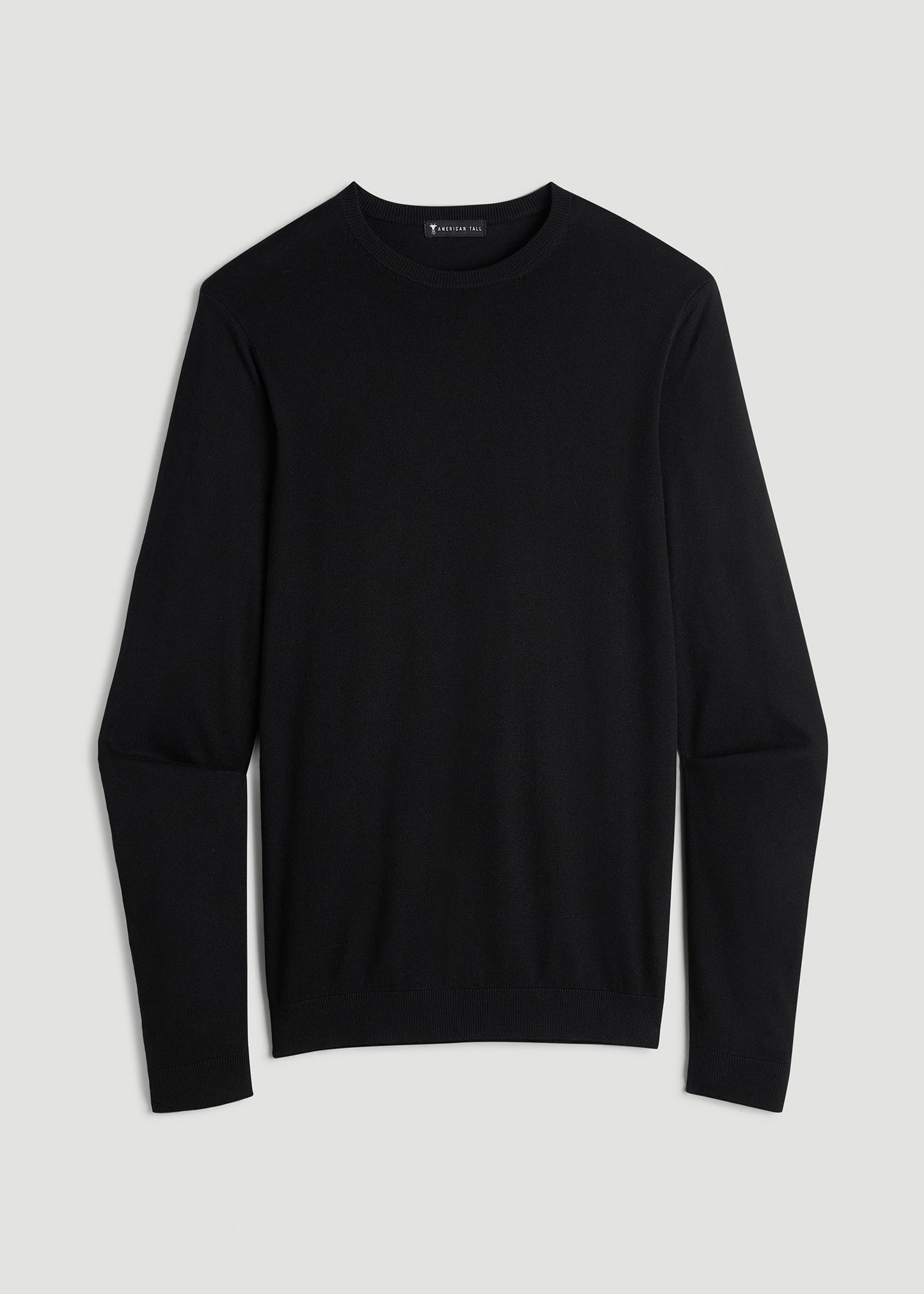 Linen Blend Lightweight Sweater for Tall Men in Black