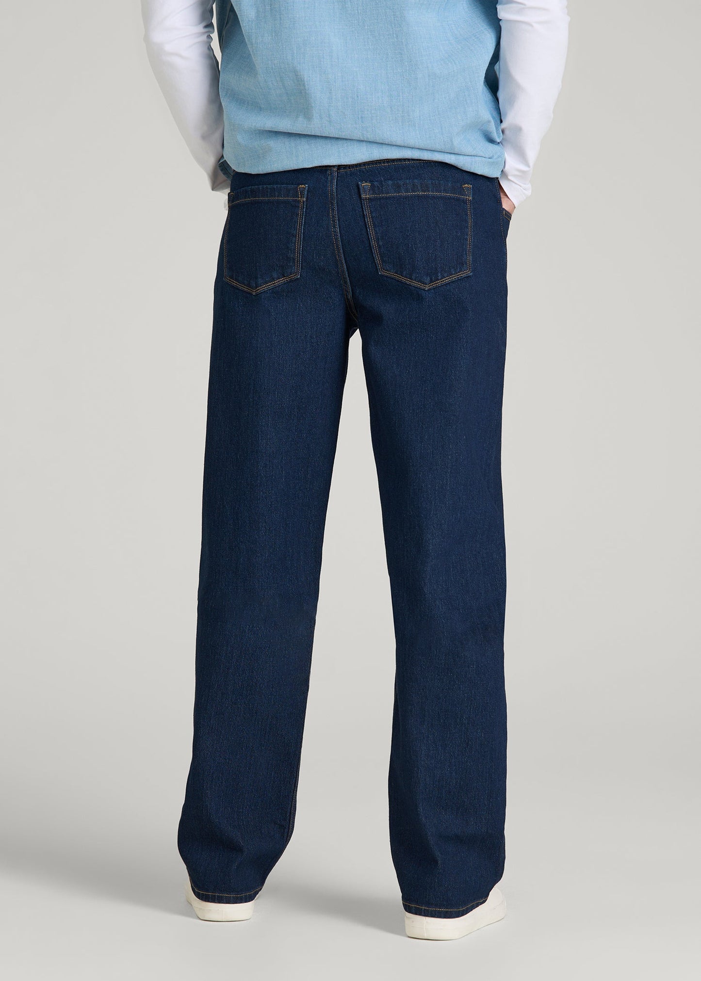 Loose Fit Jeans for Tall Men in Deep Indigo Wash