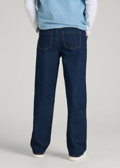Loose Fit Jeans for Tall Men in Deep Indigo Wash