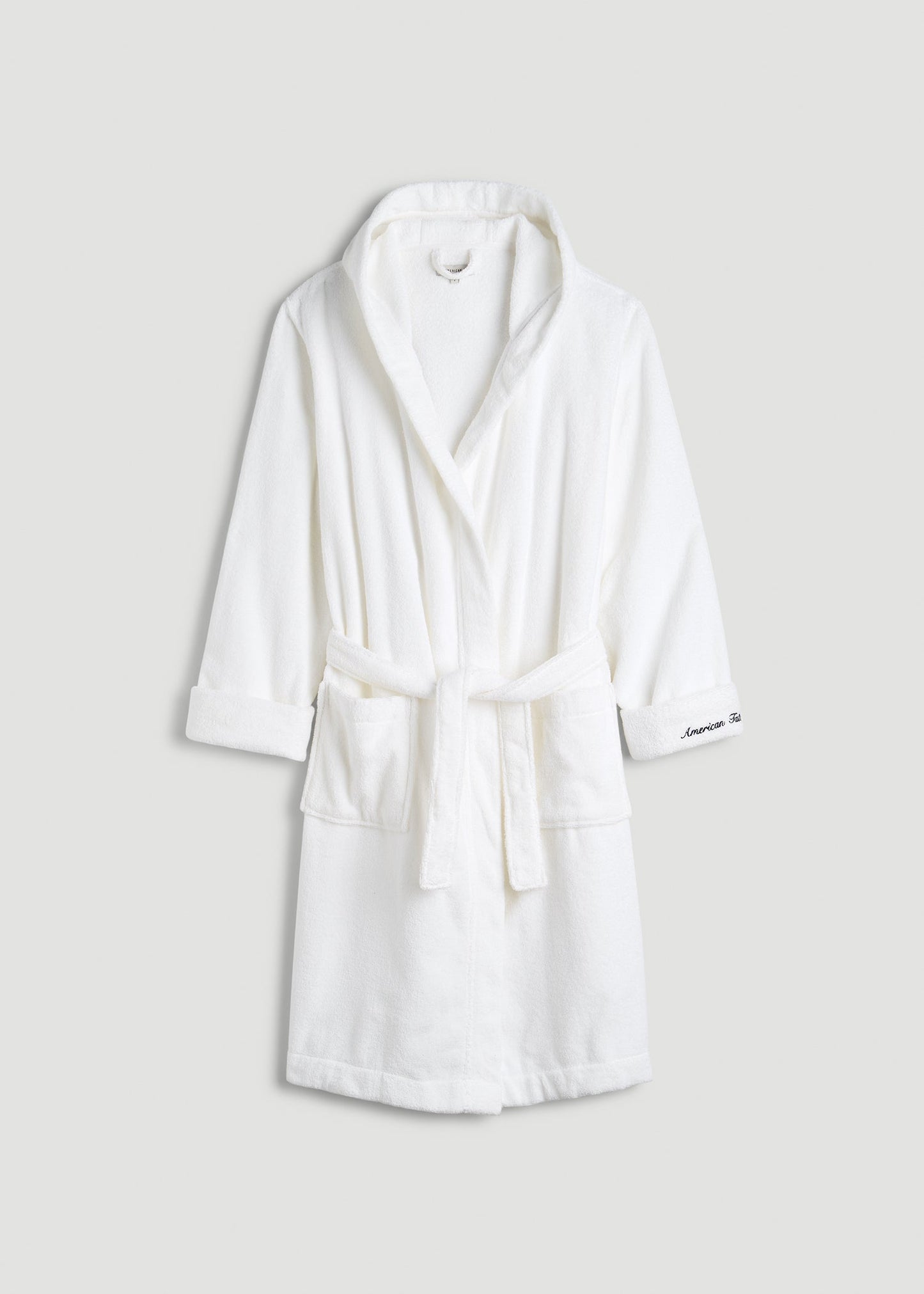 Luxe Zero Twist Cotton Hotel Robe for Tall Men in White