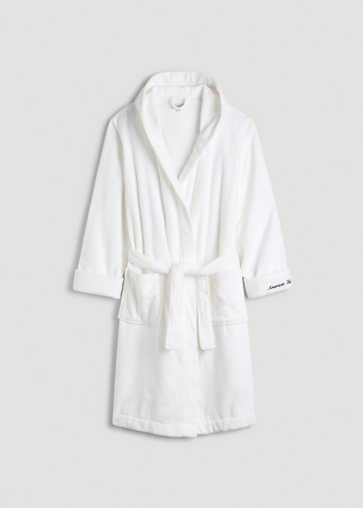 Luxe Zero Twist Cotton Hotel Robe for Tall Men in White