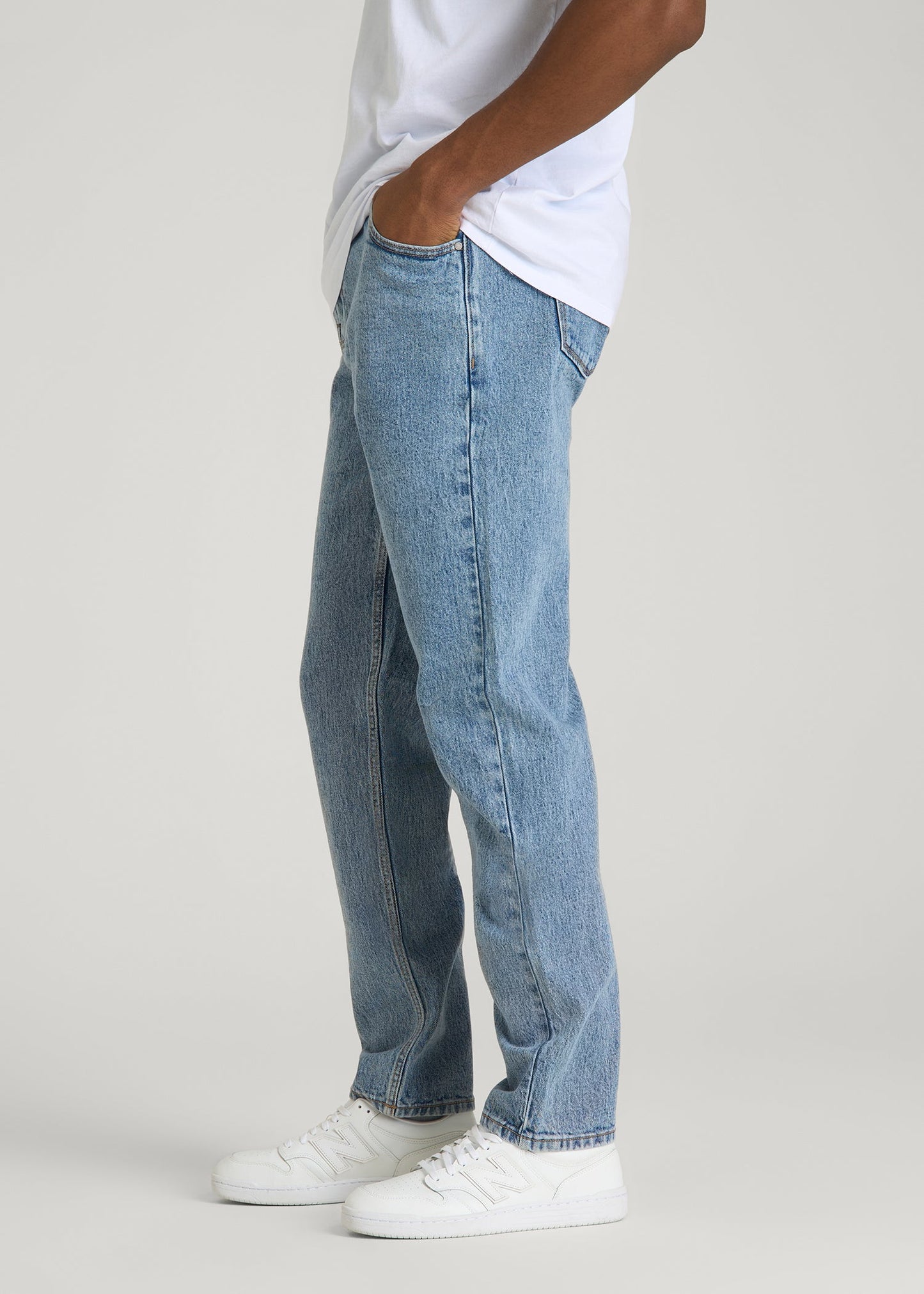 MILO Relaxed Tapered Fit Jeans for Tall Men in Perfect Blue