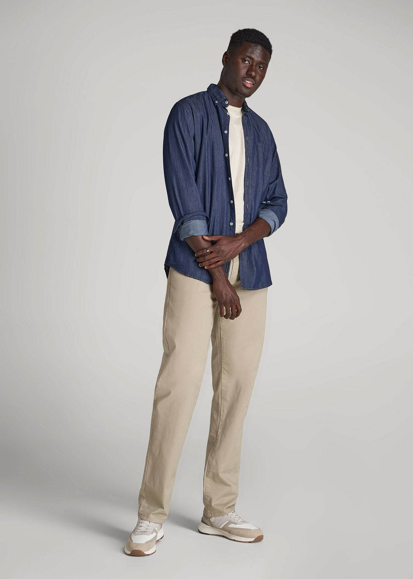 Mason RELAXED Chinos for Tall Men in Desert Khaki