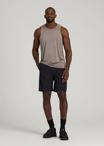 Perforated Training Singlet for Tall Men in Portobello