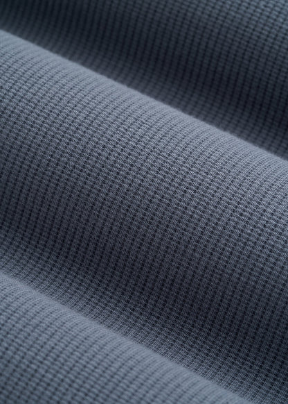 Micro Waffle Polo for Tall Men in Grey Blue