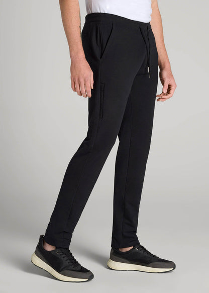 Microsanded French Terry Sweatpants for Tall Men in Black