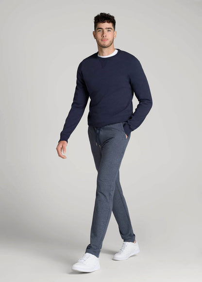 Microsanded French Terry Sweatpants for Tall Men in Navy Mix